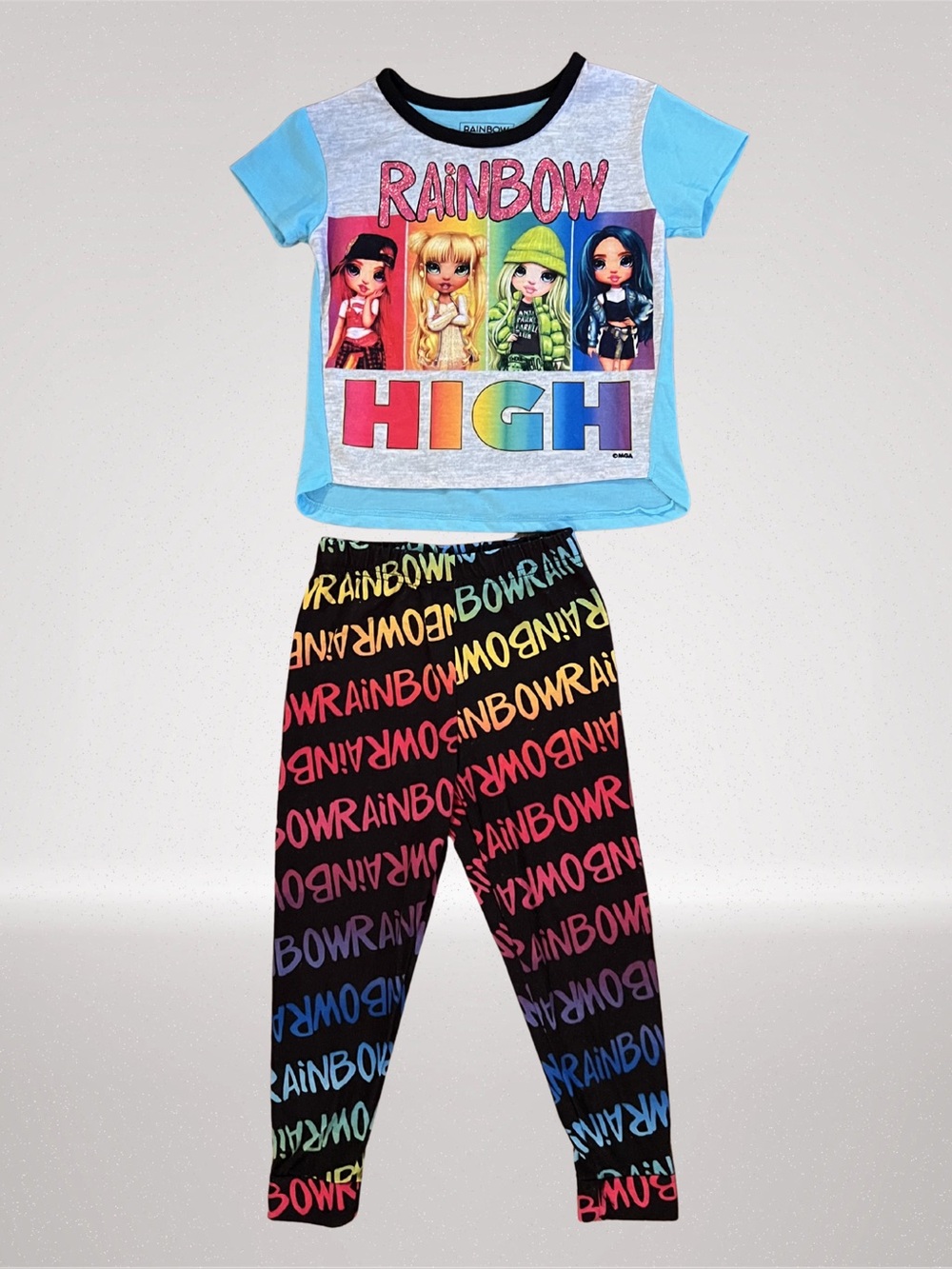 Rainbow High Girls 3 Piece Pajama Set Size XS 4/5